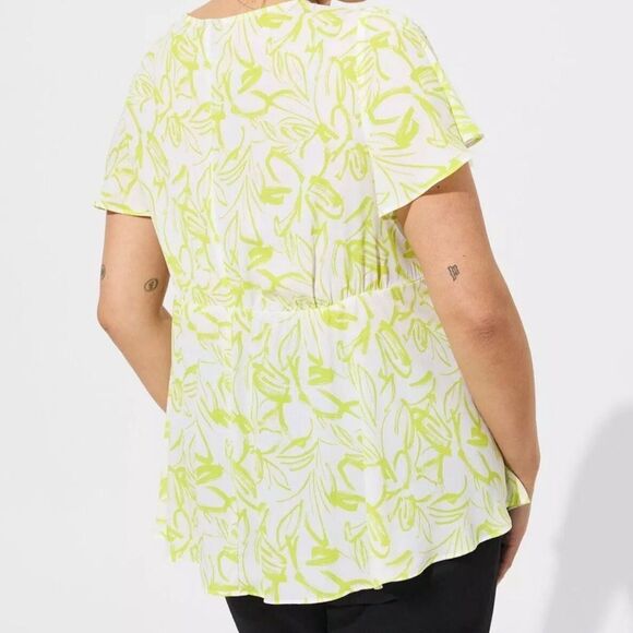 Torrid Georgette Twist Surplice Flutter Sleeve - Picture 2 of 4